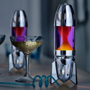 Mathmos Fireflow Candle Lava Lamp Silver Violet Orange